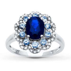 Jared Natural Sapphire Ring Diamonds 10K White Gold- Sapphire.jpg